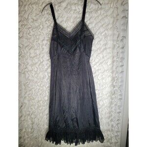 Vintage Adonna Black Nylon Nightgown 34 Regular